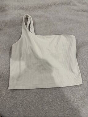 lululemon athletica One-Shoulder Ribbed Tank Top in Off-White